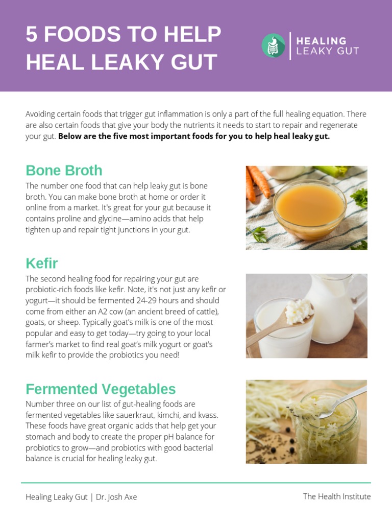 Picture of Top 5 Foods to Heal Leaky Gut | PDF | Gastrointestinal Tract | Foods