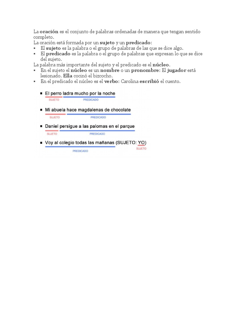 La Oracion | PDF | Artes del Lenguaje y Comunicación | Estudios de ...