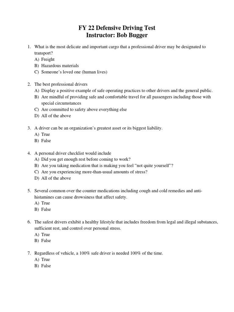 Defensive Driving Skills Assessment | PDF | Driving | Intersection (Road)