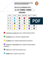 HORARIO A-12 TARDE