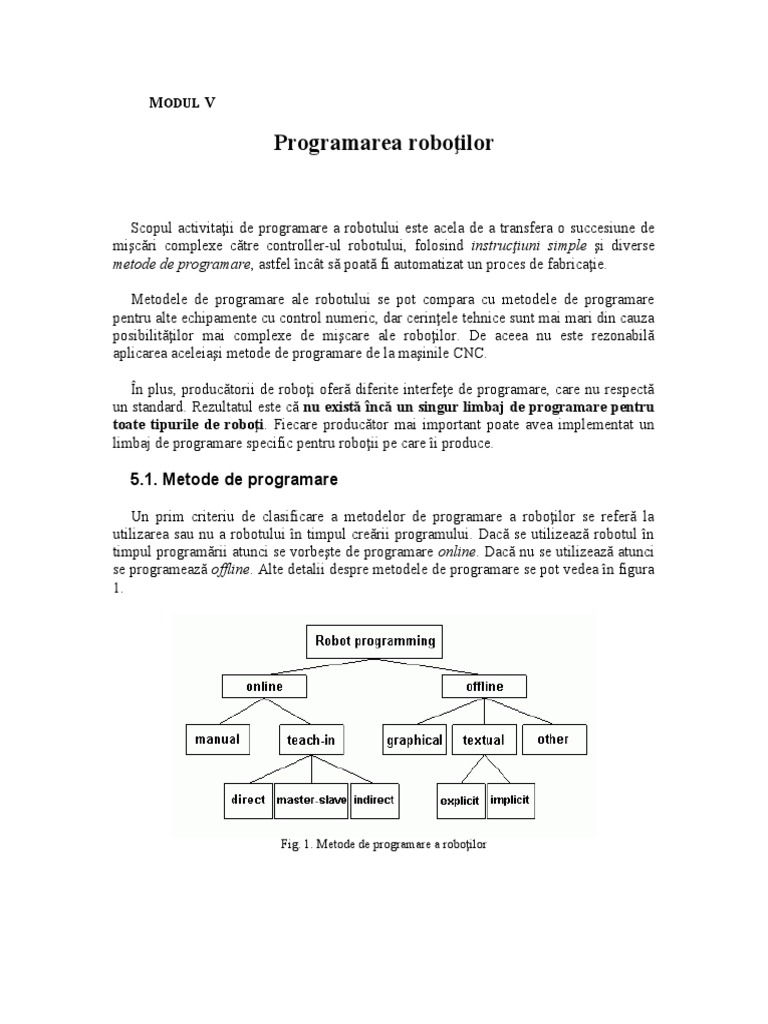 E-Modul V - Programarea Robotilor | PDF
