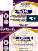 Region XIII CARAGA Division of Agusan del Sur Prosperidad IV certificates