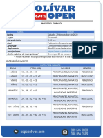 Bases Del Torneo - Open Copa Bolívar 2022