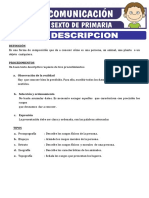 La Descripcion Definicion y Procedimientos para Sexto de Primaria