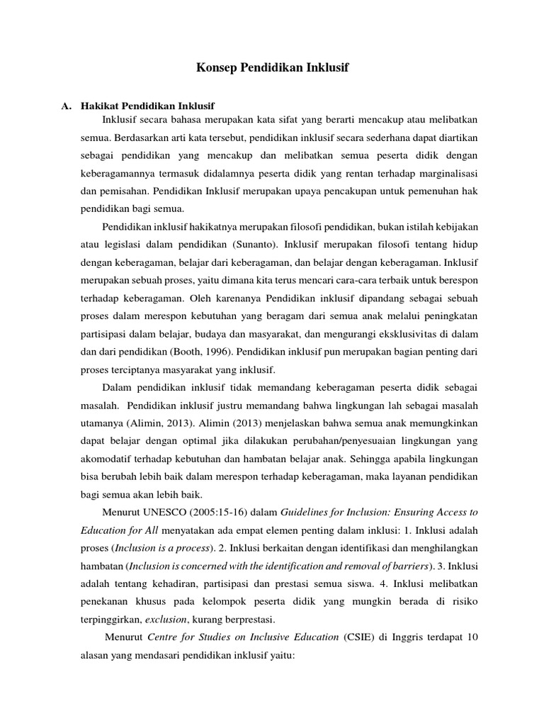 Konsep Dasar Pendidikan Inklusif | PDF | Kesehatan Holistik