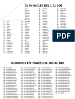 Numeracion en Ingles