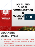 Local and Global Communication in Multiculcural Settings