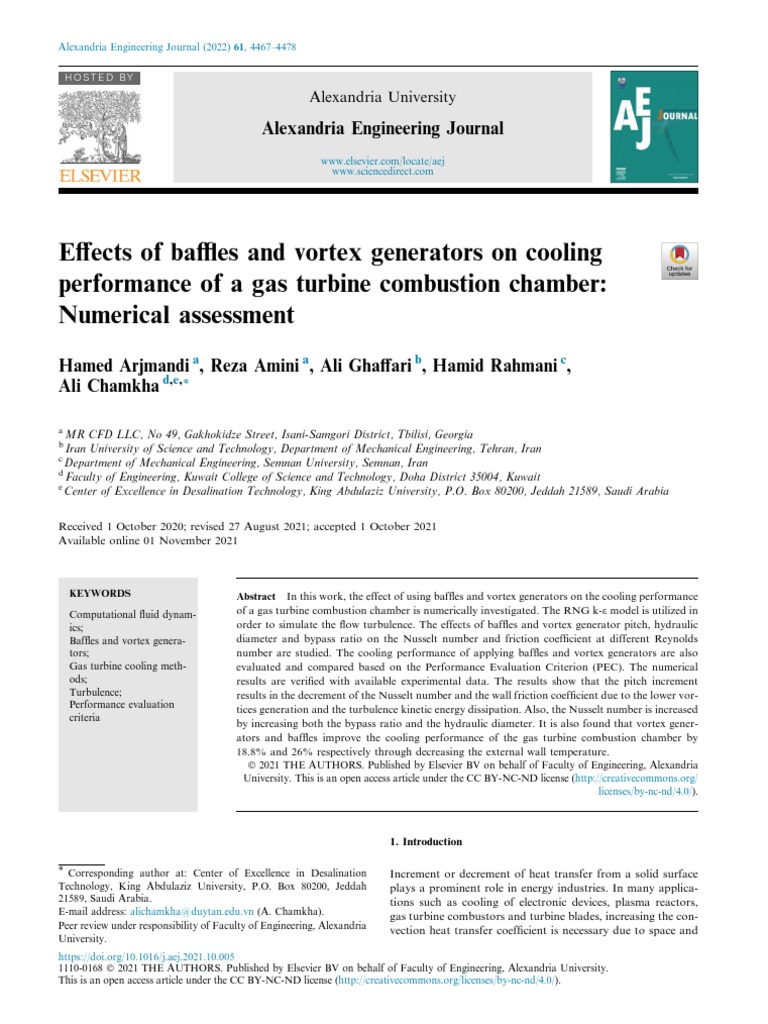 Effects of Baffles and Vortex Generators on Cooling PDF Heat