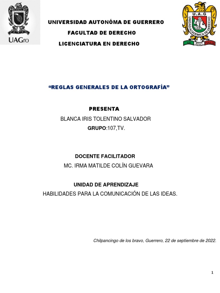 Reglas Generales de La Ortografía.. PDF