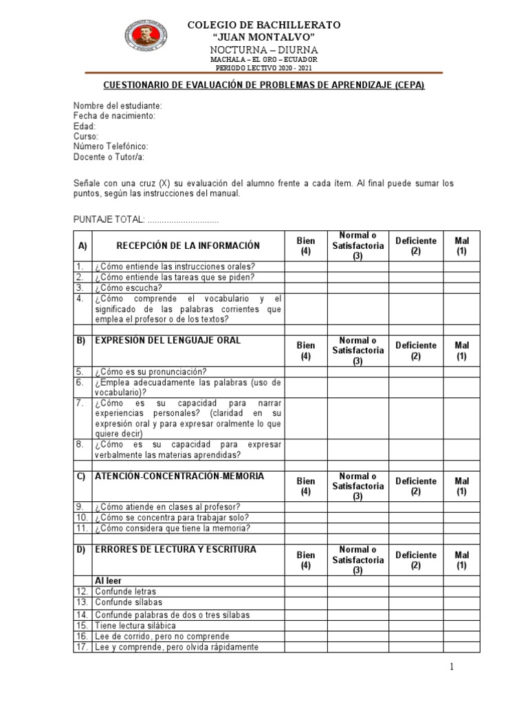 Ficha Cepa Juan Montalvo | PDF