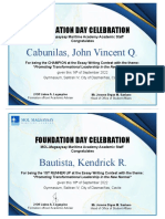 Certificates For Foundation Day