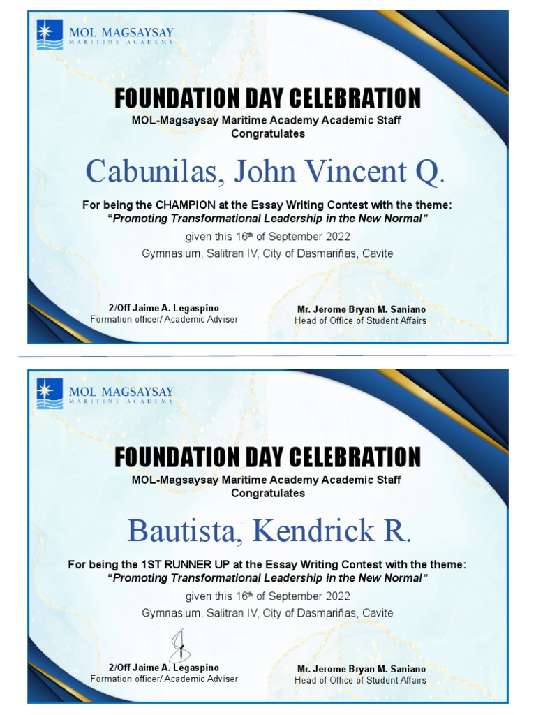MOL Academy Foundation Day Awards 2022 | PDF