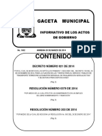 Gaceta Municipal 1632 - Marzo 20 de 2014