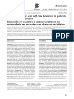 Diabetes Education and Self-Care Behaviors in Patients With Diabetes in Mexico