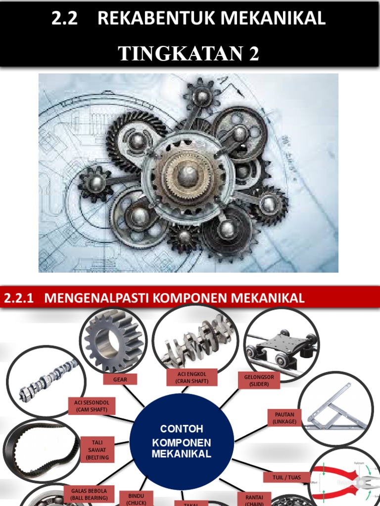 BAB 2.2 REKABENTUK MEKANIKAL-jenis Komponen Mekanikal | PDF