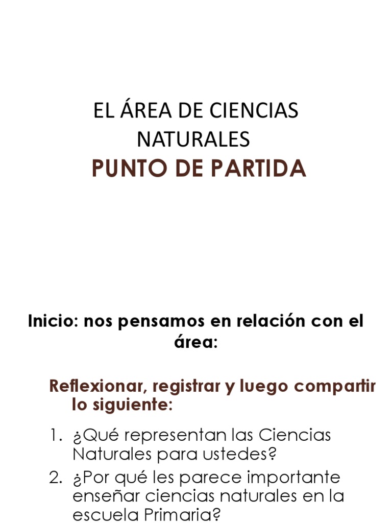 El Área de Ciencias Naturales. Punto de Partida | PDF | Conocimiento ...
