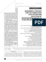 Designing A Toolset For The Formalized Evaluation and Selection of Reengineering Projects To Be Implemented at An Enterprise