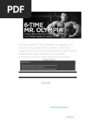 0 Time Mr. Olympia Dorian Yates: Article Summary