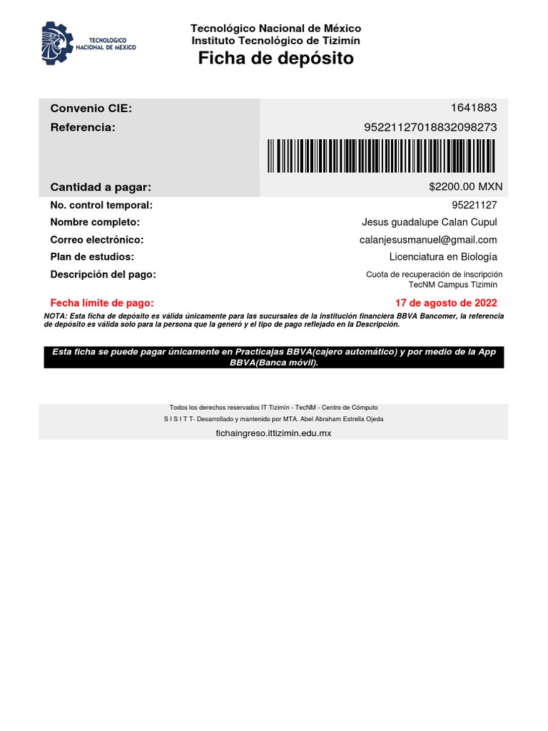 Ficha de Deposito 95221127 | PDF | Economias | Industrias de servicio