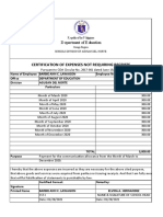 Cert. of Expenses