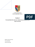 Determinación de la permeabilidad del suelo por método de permeámetro de carga constante