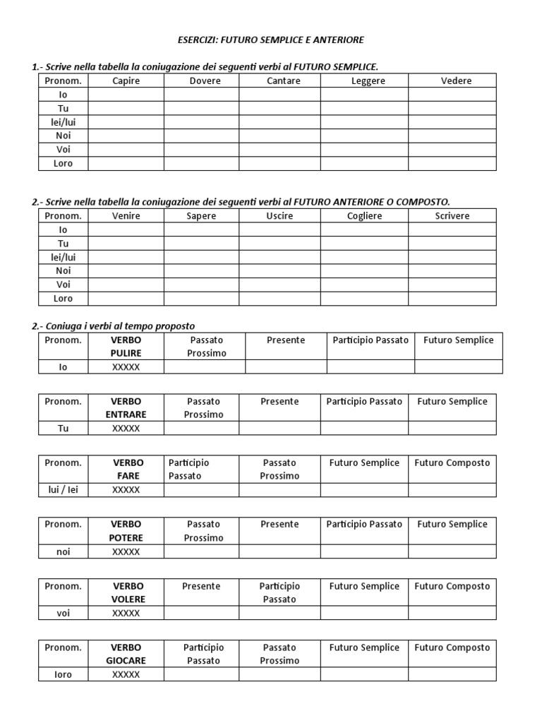 B4 Ficha 5 Esercizi Futuro Semplice e Composto | PDF, image size:768x1024