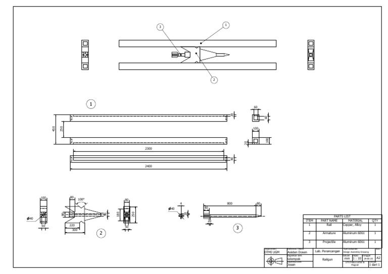 Railgun Engineering Drawing PDF