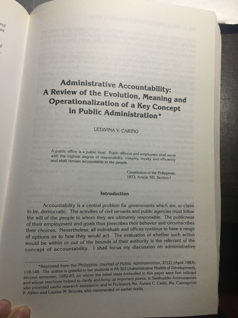Administrative Accountability - Cariño | PDF