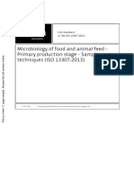Microbiology of Food and Animal Feed - Primary Production Stage - Sampling Techniques (ISO 13307:2013)