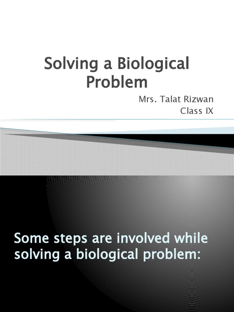 Solving a biological problem pdf
