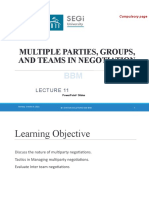 Lecture 11 - Multiple Parties, Groups & Teams in Negotiation