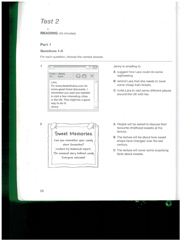 B1 Preliminary Test 2 | PDF