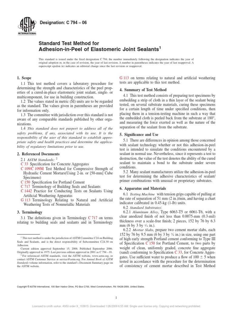 2ASTM C794 AdhesioninPeel of Elastomeric Joint Sealants PDF