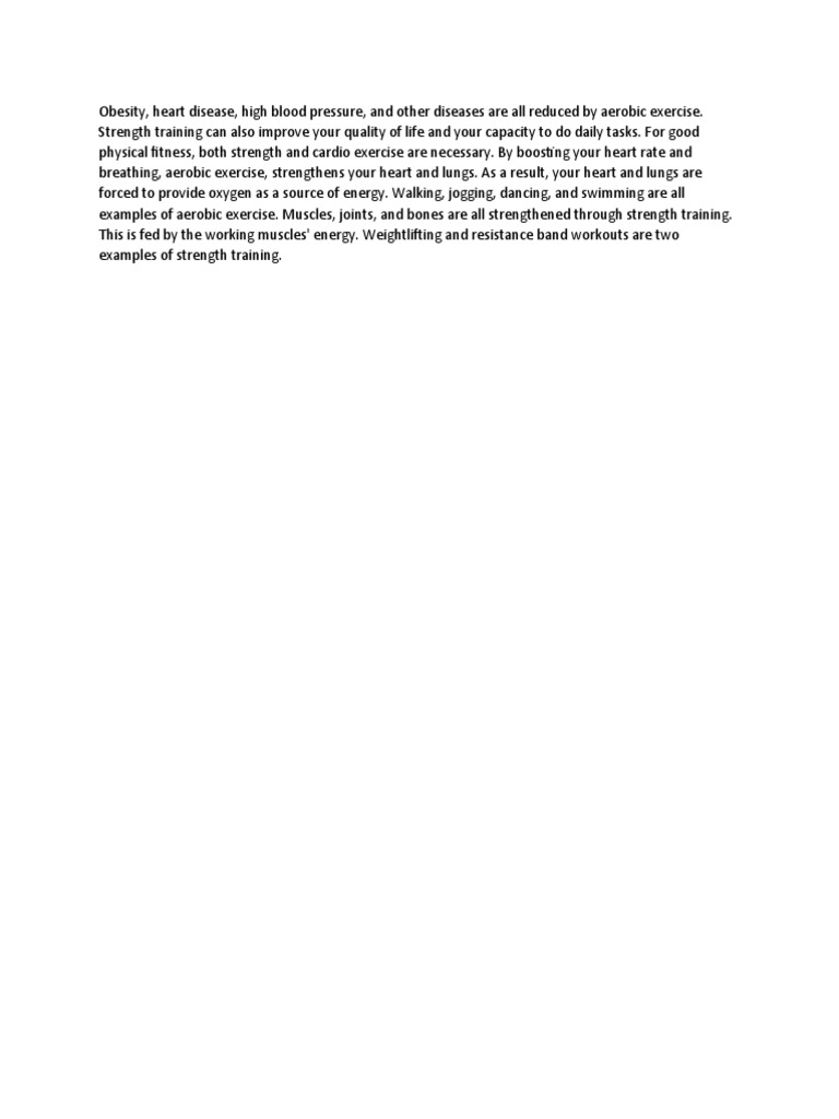 Benefits of Aerobic and Strength Training | PDF