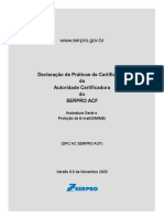 Declaração de Práticas de Certificação da Autoridade Certificadora do SERPRO ACF