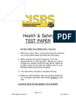 Health Safety Test Paper
