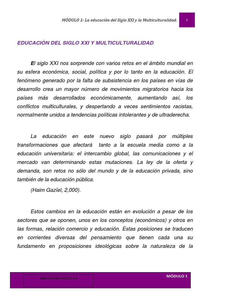 Educación y Multiculturalidad en el Aula | PDF | Multiculturalismo ...
