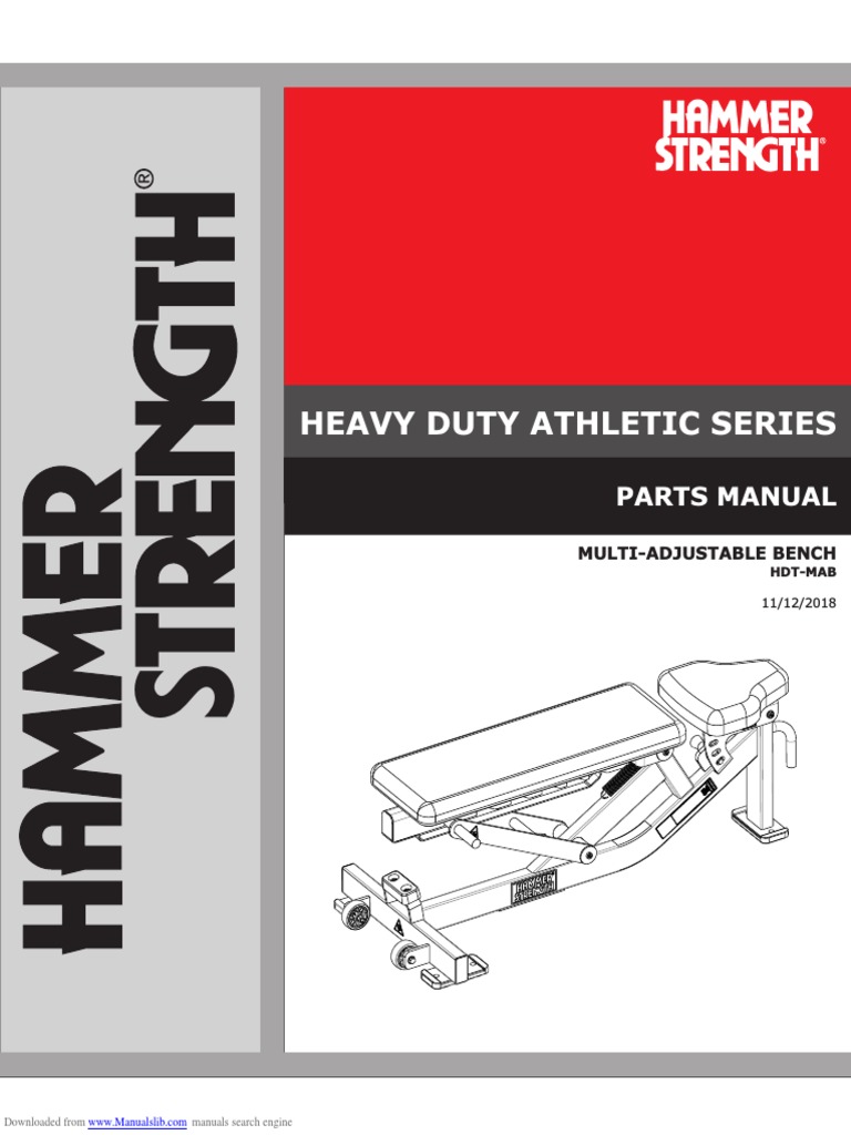 Hammer Strength HDT-MAB Assembly Manual | PDF | Axle | Screw