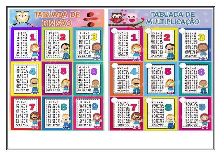 Tabuada Da Multiplicação e Divisão | PDF