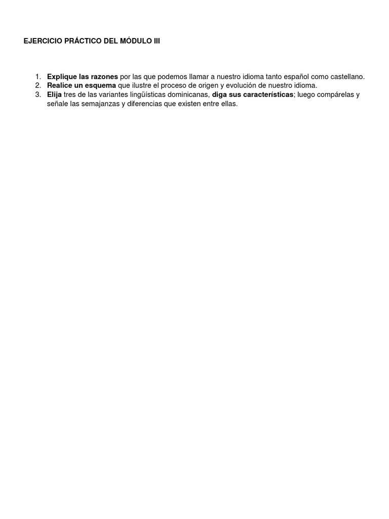 Ejercicio Práctico Del Módulo III | PDF | Estudios de idiomas extranjeros