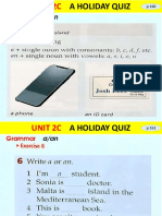 Lesson 2c - A Holiday Quiz - Grammar