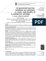 The Effect of Perceived Service Quality Dimensions On Customer Satisfaction, Trust, and Loyalty in E-Commerce Settings