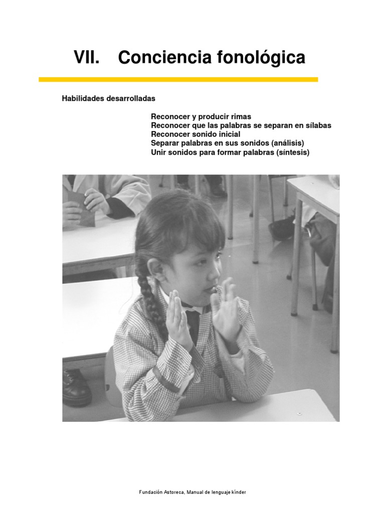 Desarrollo de la Conciencia Fonológica | PDF | Educación de la primera ...
