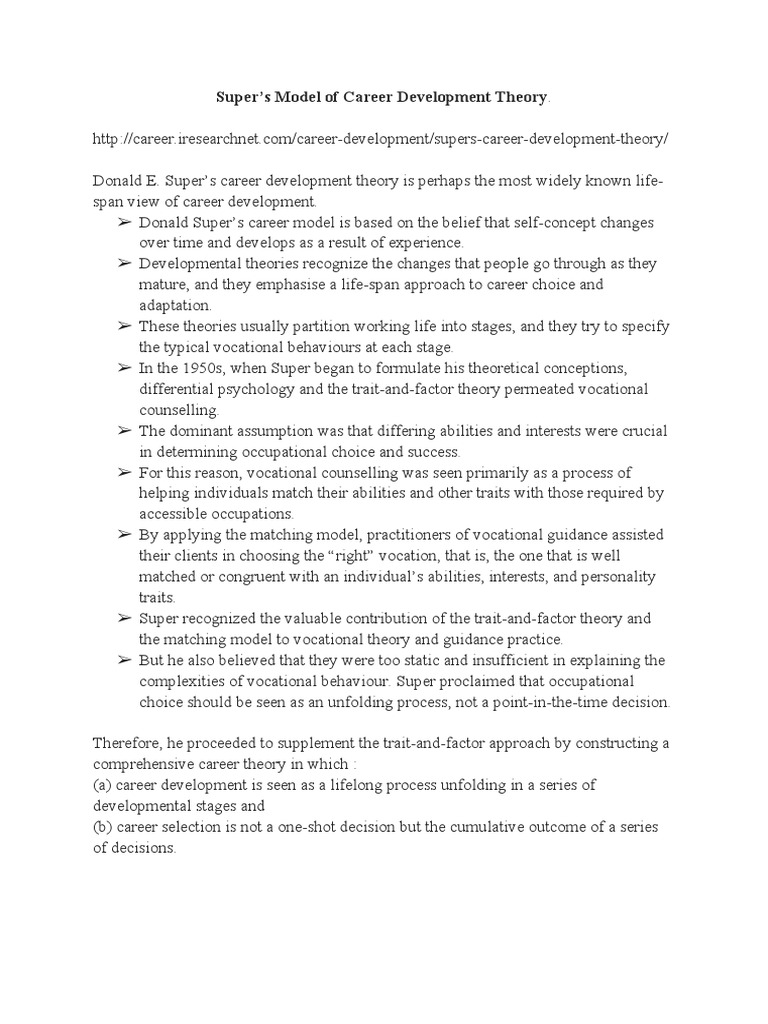 Theories Of Career Development Pdf Free Download