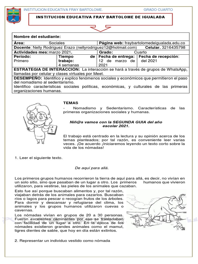 Sociales Grado Cuarto | PDF | Nómada | Agricultura