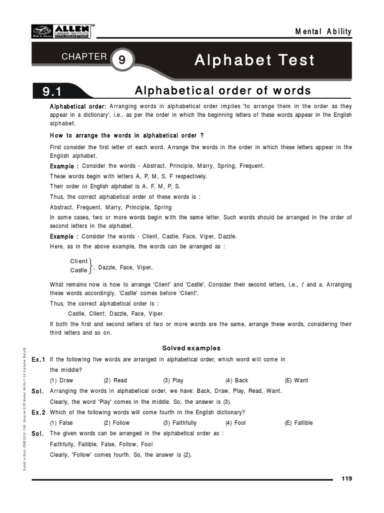 Mental Ability Alphabet Test | PDF | Consonant | English Language