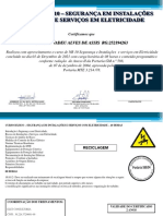 Certificado NR 10 Segurança em Instalações e Serviços com Eletricidade