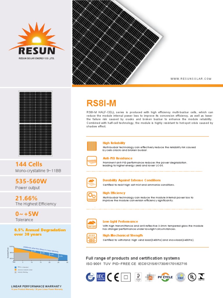 High-Efficiency 540W Solar Module Specs | PDF