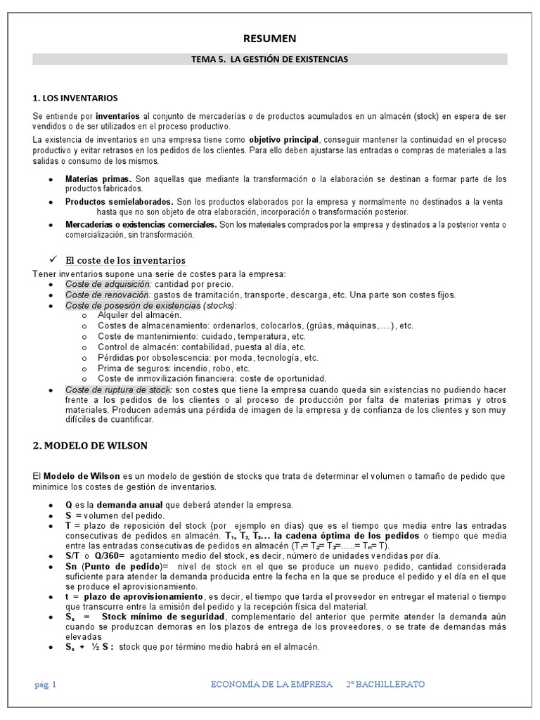Gestión de Inventarios y Modelos Clave | PDF | Lean Manufacturing ...