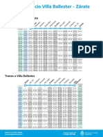 Horarios y Tarifas Del Ramal Villa Ballester-Zárate